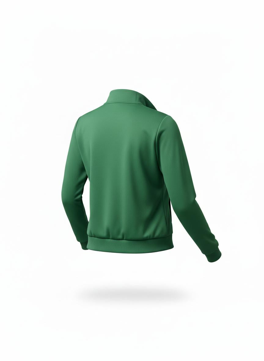 Green Polyester Blend Track Jacket for Women
