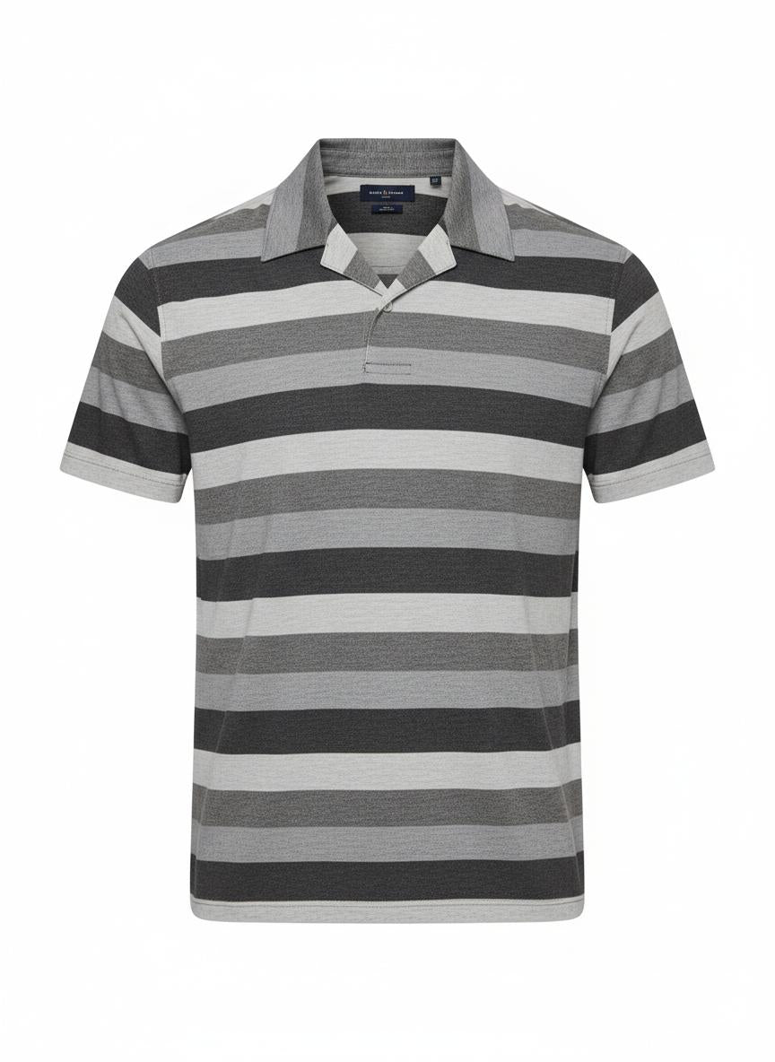 Gray Striped Polo for Men
