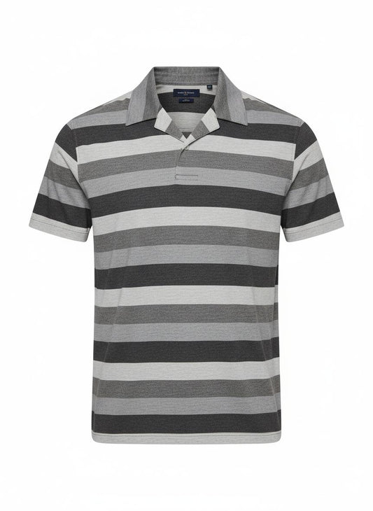 Gray Striped Polo for Men