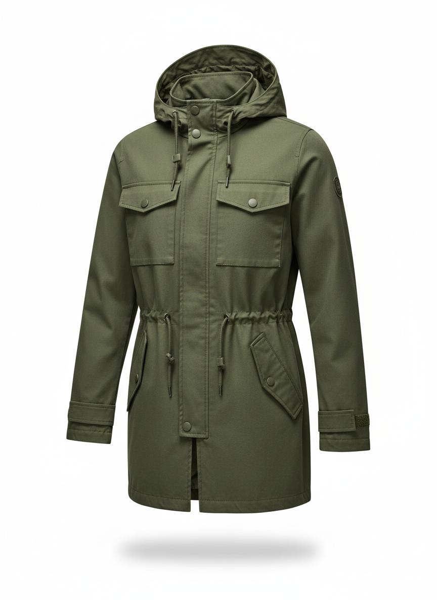 Green Hooded Field Jacket for Men