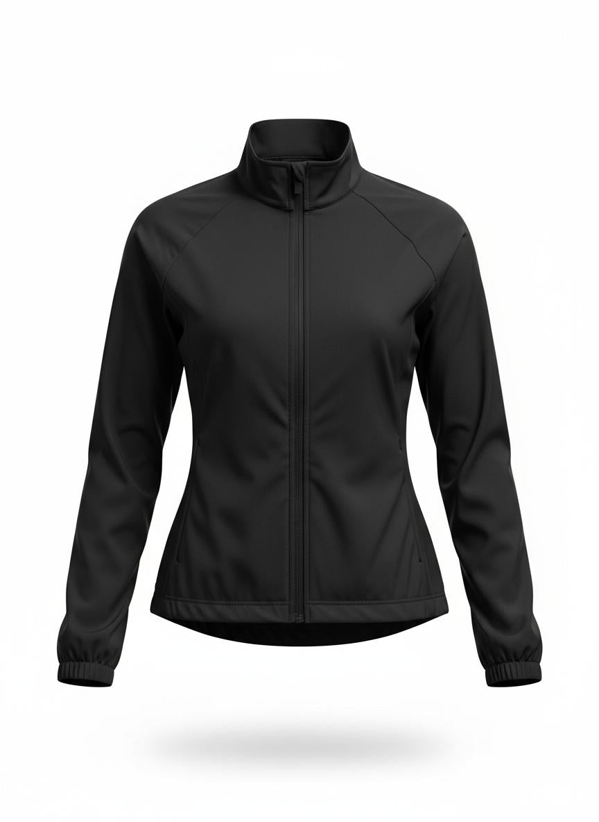 Black Casual Zip-Up Jacket for Women