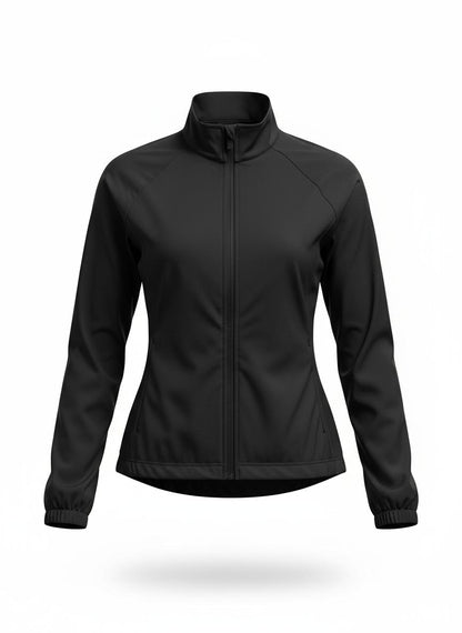 Black Casual Zip-Up Jacket for Women
