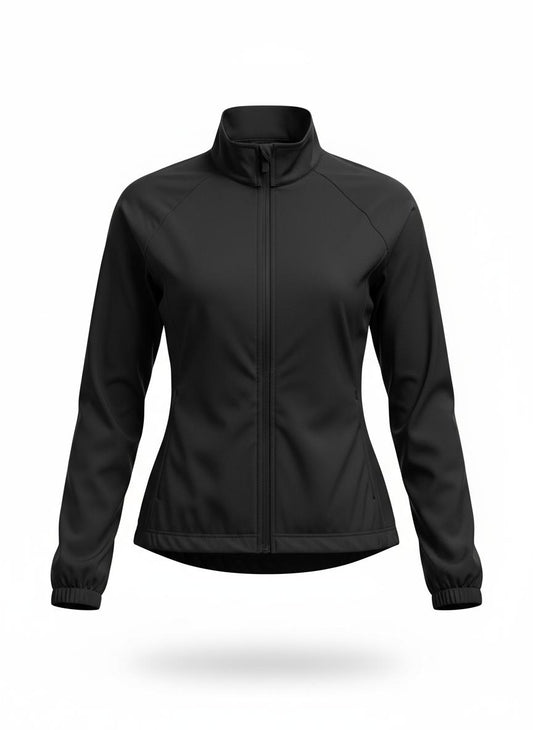 Black Casual Zip-Up Jacket for Women