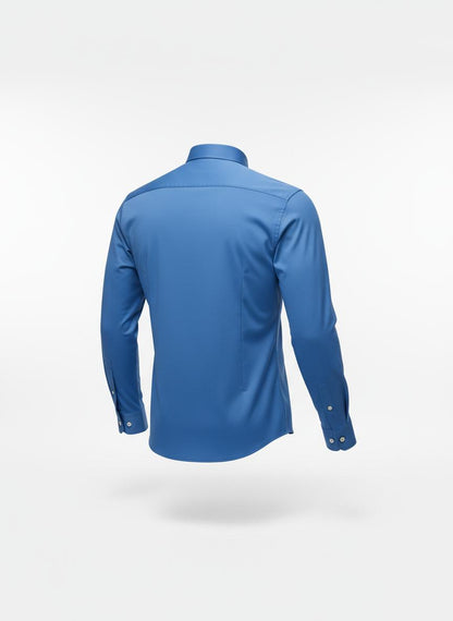 Blue Long Sleeve Button-Down Shirt for Men