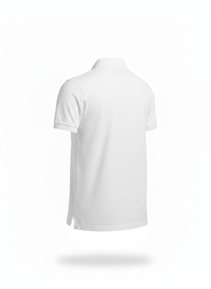 White Short Sleeve Cotton Blend Polo for Men