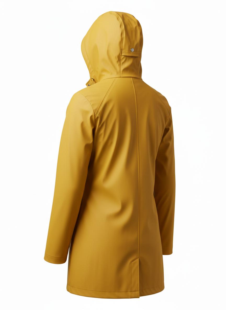 Yellow Rain Jacket with Hood for Women