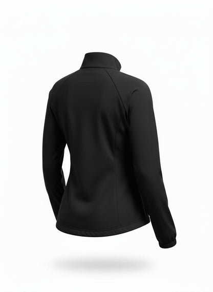 Black Casual Zip-Up Jacket for Women