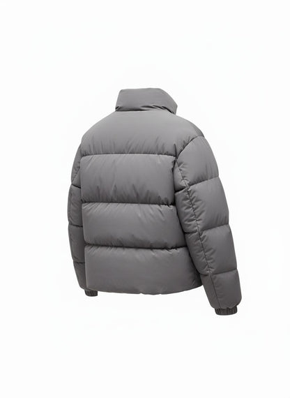 Gray Quilted Puffer Jacket for Men