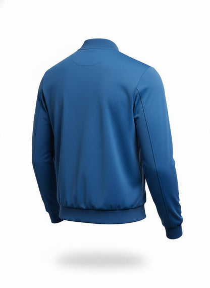 Blue Zip-Up Bomber Jacket for Men