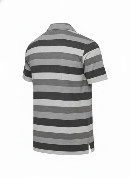 Gray Striped Polo for Men